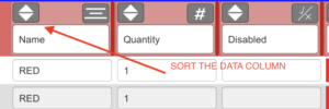 Data Column Sorting